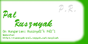 pal rusznyak business card